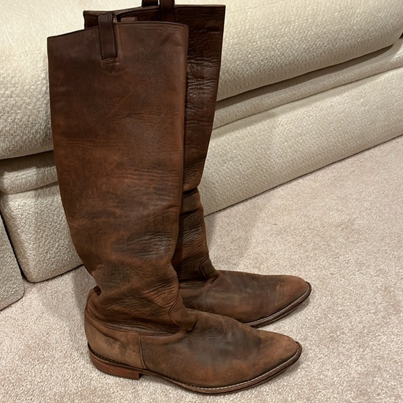 Jim Barnier tall distressed leather western boot. Sz 11 - Picture 6 of 7